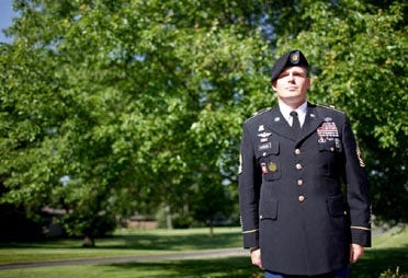 Jack C. Harlan Jr. of Knoxville is a Master Sgt. in the Army currently serving as the Senior Military Science Instructor for 3rd Brigade 3rd Battalion ROTC at Western Illinois University. Harlan will be the featured speaker at the Memorial Day parade and services in Galesburg on Moday. NICK ADAMS/The Register-Mail