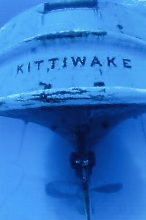 The Kittiwake propeller is seen underwater.