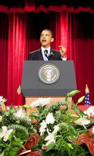 President Barack Obama speaks at Cairo University in 2009. Would the president be your choice to speak at your graduation?