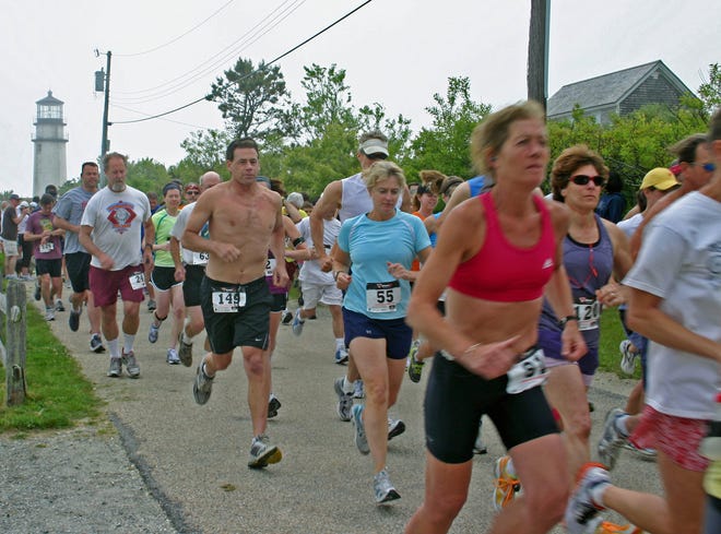 The Highland Light Ocean to Bay five-mile road race drew a large crowd of runners Saturday.