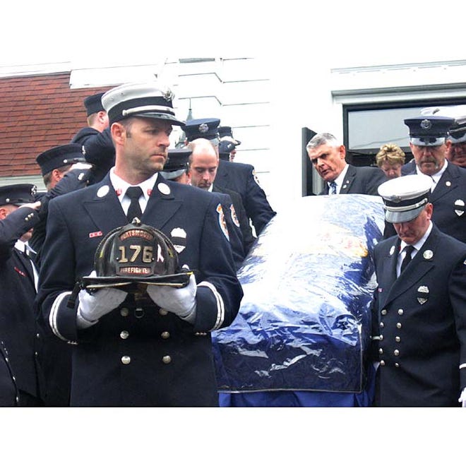 A service was held for Portsmouth firefighter Jeffrey Bokum on Monday, June 4, 2012, in his hometown of Allenstown, N.H.