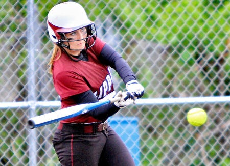 Portsmouth High School’s Courtney Blanchette takes a swing during Tuesday’s Division II softball quarterfinal against Bedford in Portsmouth. The Clippers won, 6-5, and will face Souhegan in today’s semifinal round at Southern New Hampshire University in Manchester.