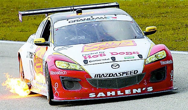 The No. 43 TheRaceSite.com Mazda RX-8 car will feature Joe Nonnamaker and son Will Nonnamaker in this weekend’s Rolex Series GT event at Mid-Ohio.
