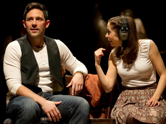 Steve Kazee, left, and Cristin Milioti are shown in a scene from "Once" in New York. Milioti is nominated for a Tony Award for best actress in a musical. The Tony Awards will be held at 8 p.m. on Sunday, June 10, on CBS. (AP Photo / Boneau/Bryan-Brown, Joan Marcus)