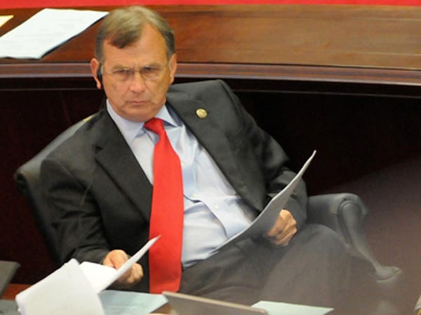 Senator Bill Rabon listens as the N.C. General Assembly holds sessions in Raleigh on Wednesday June 6 2012.