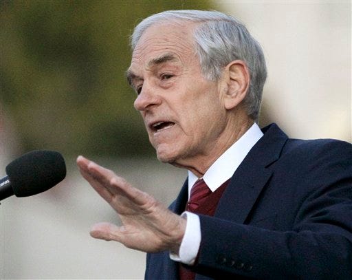 In this April 5, 2012 file photo, Republican presidential candidate Rep. Ron Paul, R-Texas speaks at the University of California at Berkeley, Calif. Their candidate has given up on becoming president. But Ron Paul's supporters have been taking over state Republican conventions in places like Nevada and Maine, and now they're planning to do the same in Iowa on Saturday June 16, 2012 as part of an effort to try to carry the Texas congressman's banner to the national convention in Florida this summer. (AP Photo/Ben Margot, File)