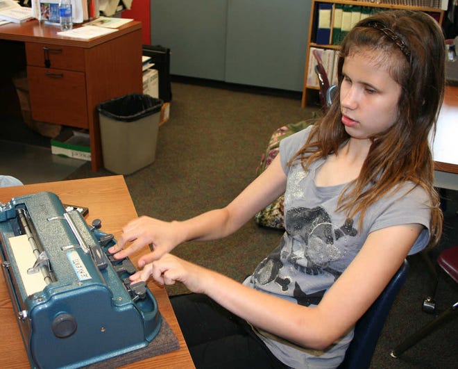 Kate Antolak is preparing for the national Braille Challenge next month in Los Angeles, Calif. Contributed photo