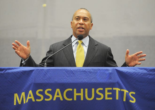 Governor Deval Patrick speaks to the boys and girls of Stone Hill College.