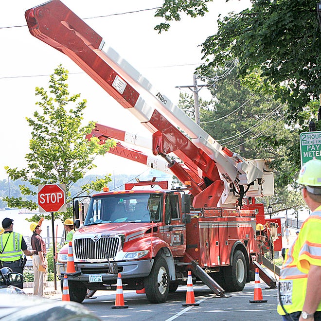 Emergency crews responded to the area of State Street and Marcy Street where a utility worker was shocked while conducting line work Friday morning.