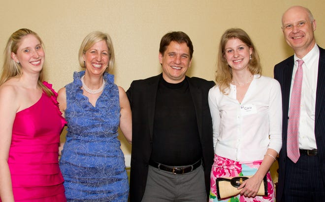 Following the Alzheimer’s Association’s Night at the Pops on May 30, the Stuka family posed for a photograph with conductor Keith Lockhart; they are, from left to right, Beth Stuka, Kathy Stuka, Lockhart, Carolyn Stuka and Paul Stuka.