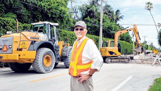Wayne King serves as Burkhardt Construction’s liaison for the force main project that has closed a stretch of South Ocean Boulevard.