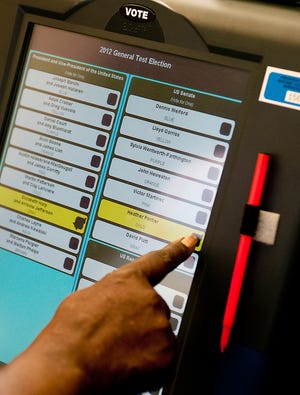 The electronic voting system features a touch screen