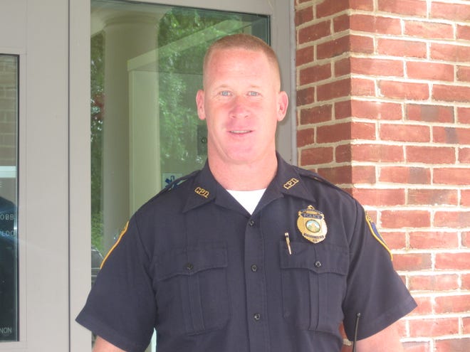 Officer Kevin Monahan was promoted to safety inspector at the Concord Police Department last month.