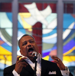 The Rev. Fred Luter Jr. delivers a sermon last month to his congregation at 
Franklin Avenue Baptist Church in New Orleans.
AP PHOTO / GERALD HERBERT