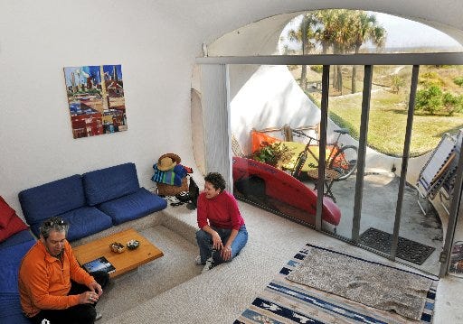 The duplex, which sits inside an oceanfront sand dune at Atlantic Beach, sold for $900,000.