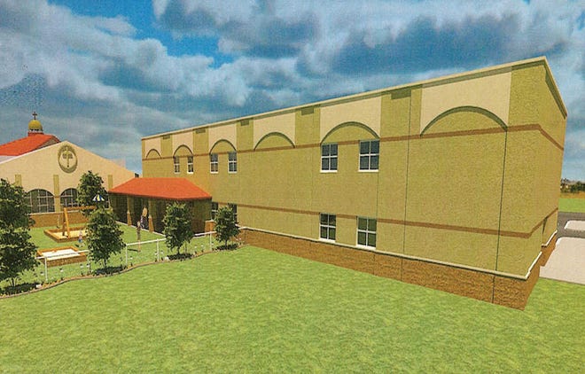 A rendering of Holy Spirit Catholic Church's $3 million classroom building is shown. The parish expansion will add 17 classrooms, four restrooms and an additional play area.
