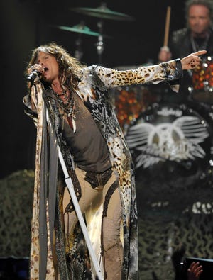 Steven Tyler, of Aerosmith, performs onstage at the "American Idol" finale on Wednesday, May 23, 2012.