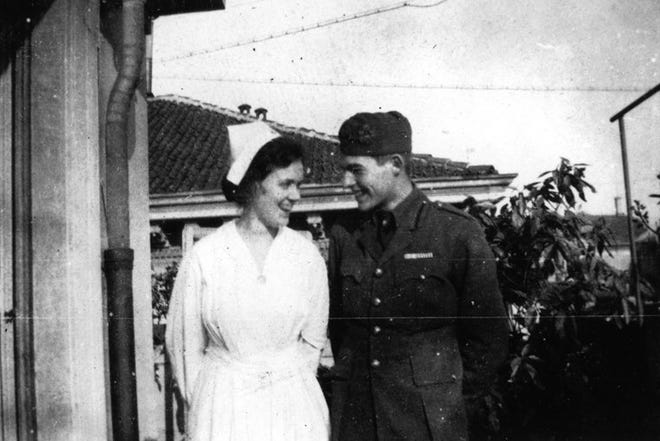 Young Hemingway with Red Cross nurse Agnes von Kurowsky, the woman who broke his heart and whom he immortalized as Catherine Barkley in "A Farewell to Arms." Source: Ernest Hemingway Collection. John F. Kennedy Presidential Library and Museum, Boston.