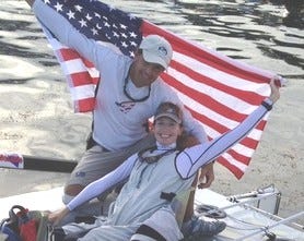 Jen and JP as they practice sailing for the 2012 Paralympics. (Photo courtesy of j2racingusa.com)