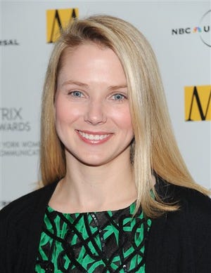 n this Monday, April 19, 2010 file photo, Google vice president of search products and user experience, Marissa Mayer, attends the 2010 Matrix Awards presented by the New York Women in Communications at the Waldorf-Astoria Hotel in New York. Yahoo announced Monday, July 16, 2012, that it is hiring longtime Google executive Marissa Mayer to be its next CEO, the fifth in five years as the company struggles to rebound from years of financial malaise and internal turmoil. Mayer, who starts at Yahoo Inc. on Tuesday, was one of Google's earliest employees and was most recently responsible for its mapping, local and location services. (AP Photo/Evan Agostini)