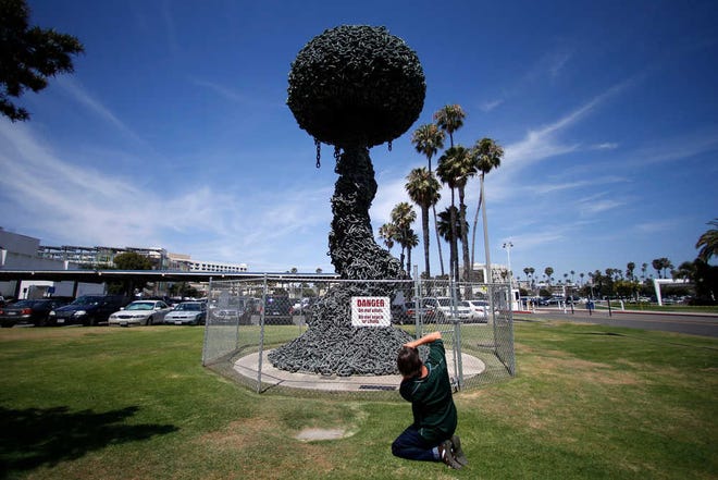 After years of erosion by the ocean's salt air, "Chain Reaction" is not in danger of exploding but of falling down. With repairs estimated to cost $300,000, city officials say the work by the late Conrad is a work of art that Santa Monica can no longer afford.