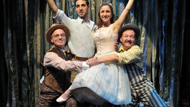 Barry Tarallo, Jacob Heimer, Jennifer Molly Bell and Cliff Goulet, in a scene from ‘The Fantasticks.’