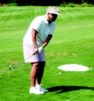 Former LPGA?player Debbie Massey teaches instructions about a good short game during Golf Day held at the Indian River Golf Club on Wednesday. Massey won the Women’s British Open twice (1980, 1981) and won five times professionally.