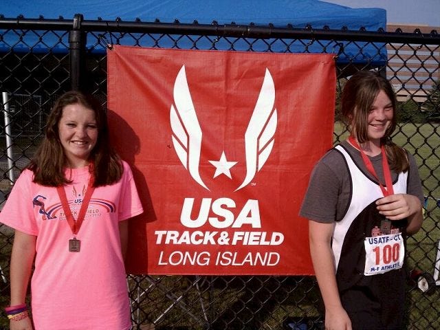Courtesy photo
Strafford's Molly Swansburg and Kathleen Collins have earned the right to compete in the 46th USATF National Junior Olympic Track & Field Championships on July 23 to 29 at Morgan State University in Baltimore.