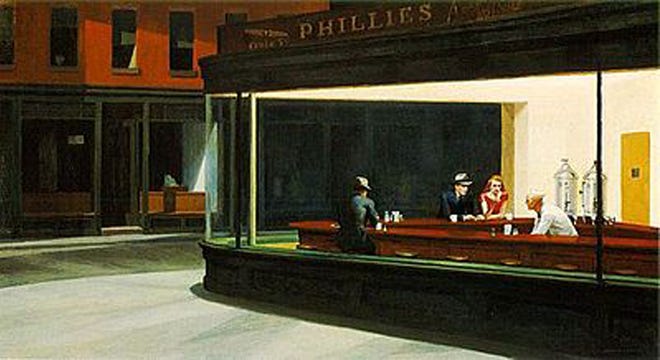 Edward Hopper's "Nighthawks" was painted on this day in 1942.