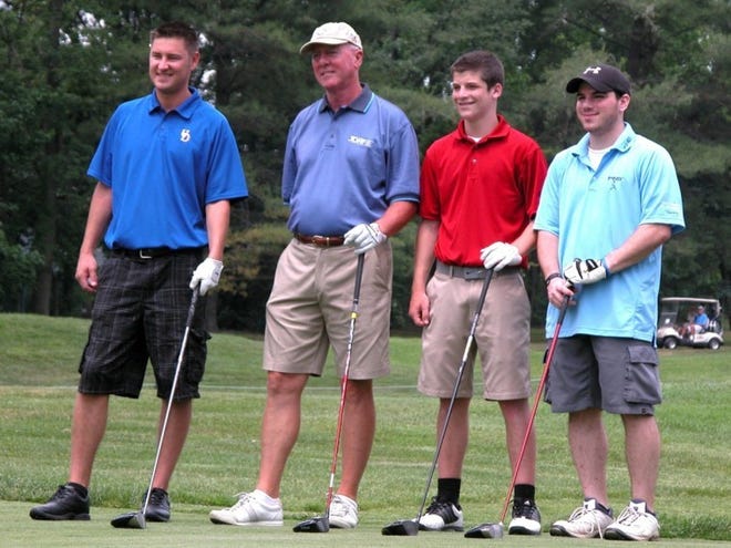 Andrew Rust also competed in this year’s tournament, pictured here with Blake Summerfield (far left), Jim Conway (left), and Brian Deeney (right).