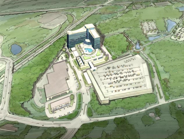 This rendering depicts the proposed casino to be built in East Taunton.