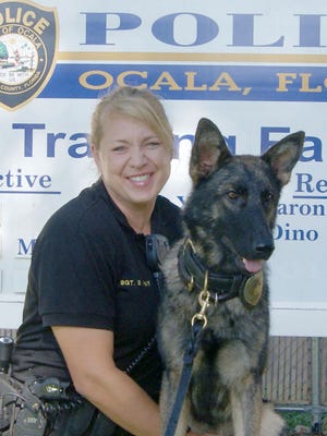 Sgt. Erica Hay is pictured with the newest addition to the Ocala Police Department's canine unit. (Courtesy photo)