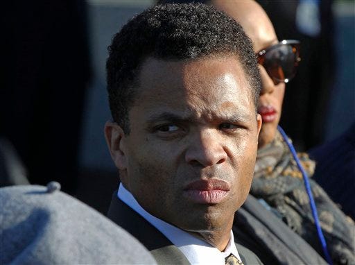 In this Oct. 16, 2011 file photo, Rep. Jesse Jackson, Jr., D-Ill., is seen during the dedication of the Martin Luther King Jr. Memorial in Washington. When Jackson disappeared on a mysterious medical leave in June 2012, it took weeks for anyone in Washington to notice. Jackson has never lived up to the high expectations on the national stage. But none of that seems to matter in his district, where he's brought home close to $1 billion in earmarks and other funding and won every election since 1995 in a landslide, despite nagging ethical questions over links to imprisoned former Gov. Rod Blagojevich. The dual roles could help explain why the Democrat has given so few details of his medical leave. (AP Photo/Charles Dharapak, File)
