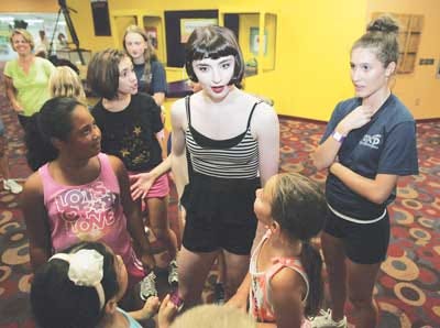 Photo by Brittany Soda/New Jersey Herald - Amelia Lowe, center, contestant on the FOX show “So You Think You Can Dance,” talks with fans Saturday at Skylands Ice World in Stockholm on National Dance Day.