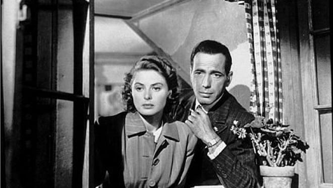Humphrey Bogart and Ingrid Bergman in ‘Casablanca,’ which is the theme of Café L’Europe co-owner Norbert Goldner’s event on Friday, when the restaurant will unofficially rename itself Rick’s Café Americain. File Photo