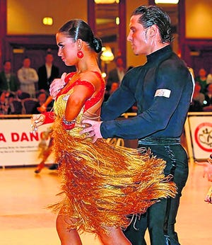 Elements like fringe, which continue moving after a competitor has stopped, 
are used in Latin costuming.