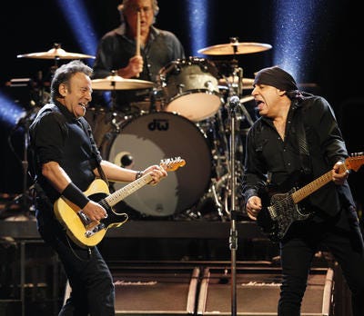 Bruce Springsteen and the E-Street band perform at the First Niagara Center in Buffalo NY April 13. (AP Photo/The Buffalo News, Harry Scull Jr.)