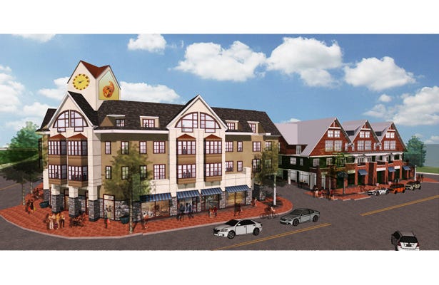 A rendering of the proposed Cushing Village Winslow Building.