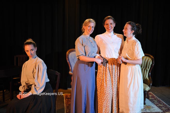 From left, Anne Byrne, Katrina Holden, Torrey Slack and Emily Burr in rehearsals for Mark Adamo’s opera "Little Women"