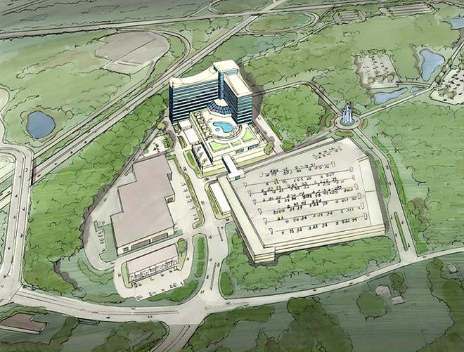 An artist's sketch of the planned Wampanoag casino in East Taunton
