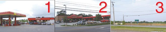 It looks like Greencastle will be the home of a third Sheetz store. The oldest Sheetz (left) in Greencastle is at 215 W. Baltimore St. The store at 11104 Grindstone Hill Road (center) was built in 2010. It has more modern amenities, including seating and a car wash. A Sheetz convenience store may be built in 2013 at Exit 3 (right).