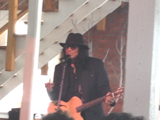 Rodriguez performing on the intimate Museum Stage on Sunday afternoon.