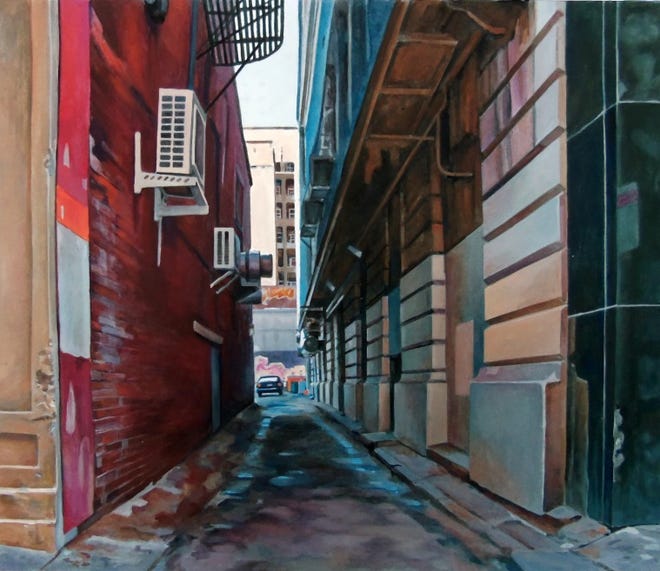 "Philadelphia Alley" by Richard Harrington at the Artists' Gallery in Lambertville.