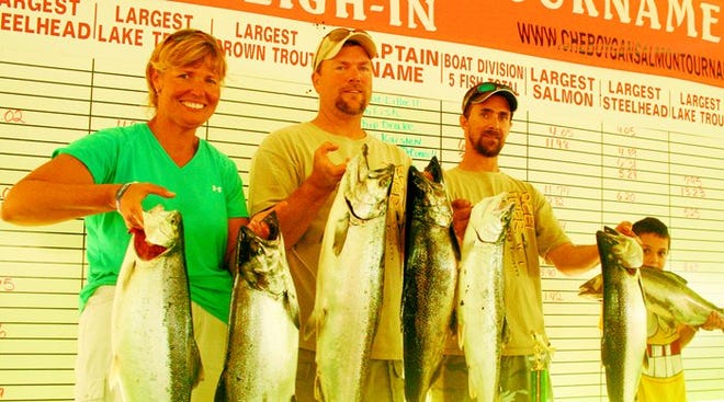 "Reel Therapy" of Cheboygan was the top boat out of 29 with weighed catches at the Cheboygan Salmon Tournament on Saturday. For more details, see Tuesday's Daily Tribune.