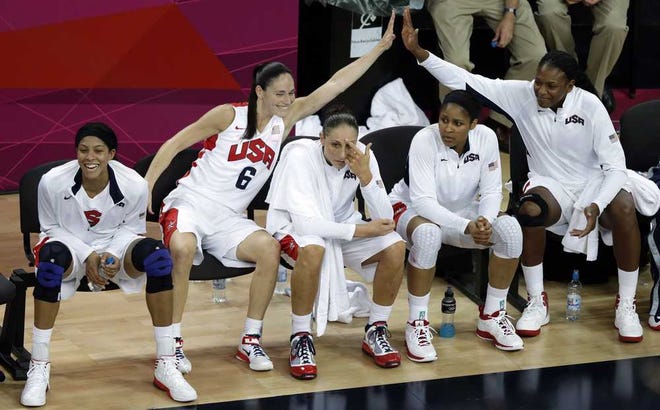 Victor R. Caivano Associated Press United States' players react on the bench during a women's gold medal basketball game against France at the 2012 Summer Olympics, Saturday, Aug. 11, 2012, in London. (AP Photo/)