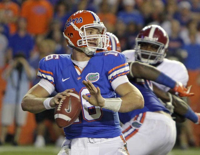 John Raoux Associated Press Jeff Driskel, also trying to be the Gators' starting QB, prepares to throw a pass against Alabam last season.