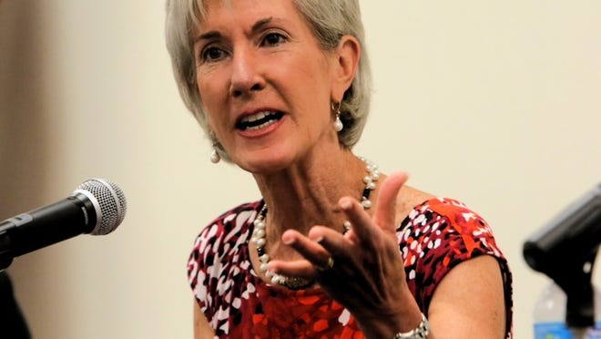 U.S. Secretary of Health and Human Services Kathleen Sebelius takes part in a discussion Thursday morning at the Area Agency on Aging in West Palm Beach about what the Affordable Care Act is doing for them.
