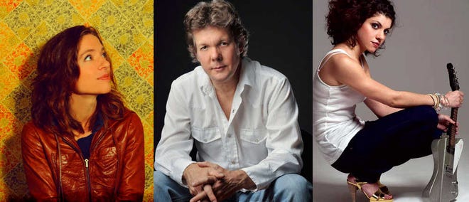 From left: Ani DiFranco, Steve Forbert and Carrie Rodriguez. DiFranco will perform Oct. 17 in the Ponte Vedra Concert Hall, and Forbert and Rodriguez will play on Nov. 10. Tickets go on sale at 10 a.m. Aug. 17.