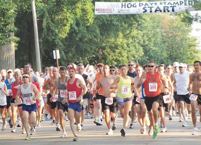 Pictured is the start fo the 2011 Hog Days Stampede. This year’s event, the 36th in Stampede history, takes place Sept. 1.