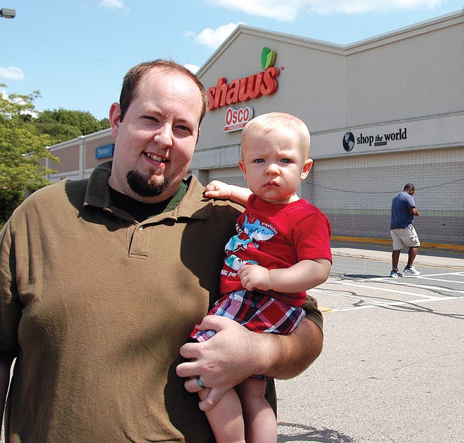Former Shaw's employee Seth Bouchard says the drop in foot traffic at the Winthrop Street store has been noticeable since the opening of nearby Hannaford supermarket.